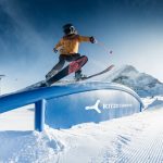 Kitzsteinhorn_FunSlope A skier performing a stunt.